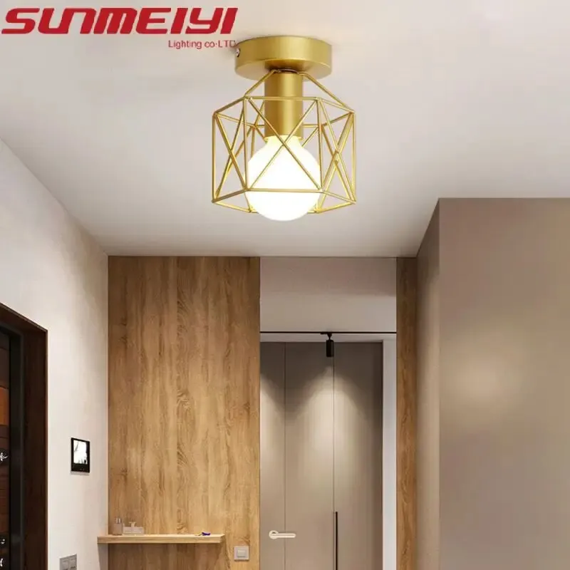 North European Yangtai Lamp Ceiling Light Corridor Modern and Simple Dressing Room Entrance Hall Foyer Light Iron Art