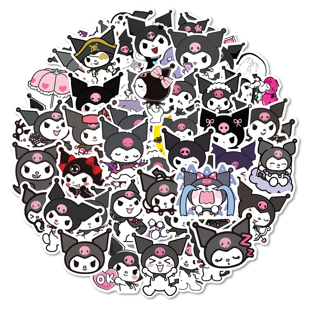 

10/30/50pcs Cute Sanrio Cartoon Kuromi Stickers for Kids Toys Decals DIY Laptop Phone Case Stationery Kawaii Anime Sticker Packs