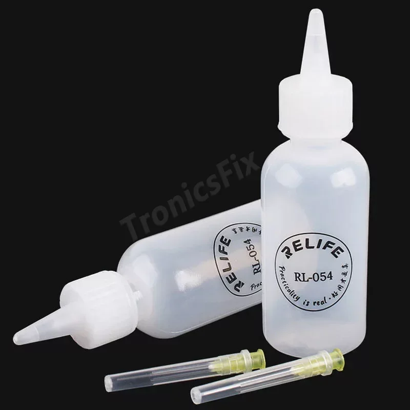 Relife RL-054 Solder Flux Paste Resin Tools Empty 50ML Liquid Plastic Alcohol Bottle Perfume Bottle with Needle Tip Repair tool