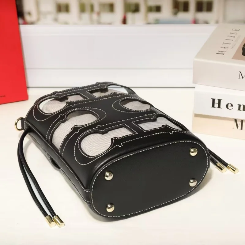 CH Lace-up Design Trendy Daily Versatile Women's New Style Bag Double-layer Drawstring Women's Single-shoulder Crossbody Bag