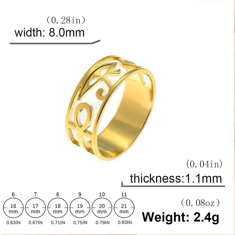 Women's Gold Plated Eye of Horus Ring