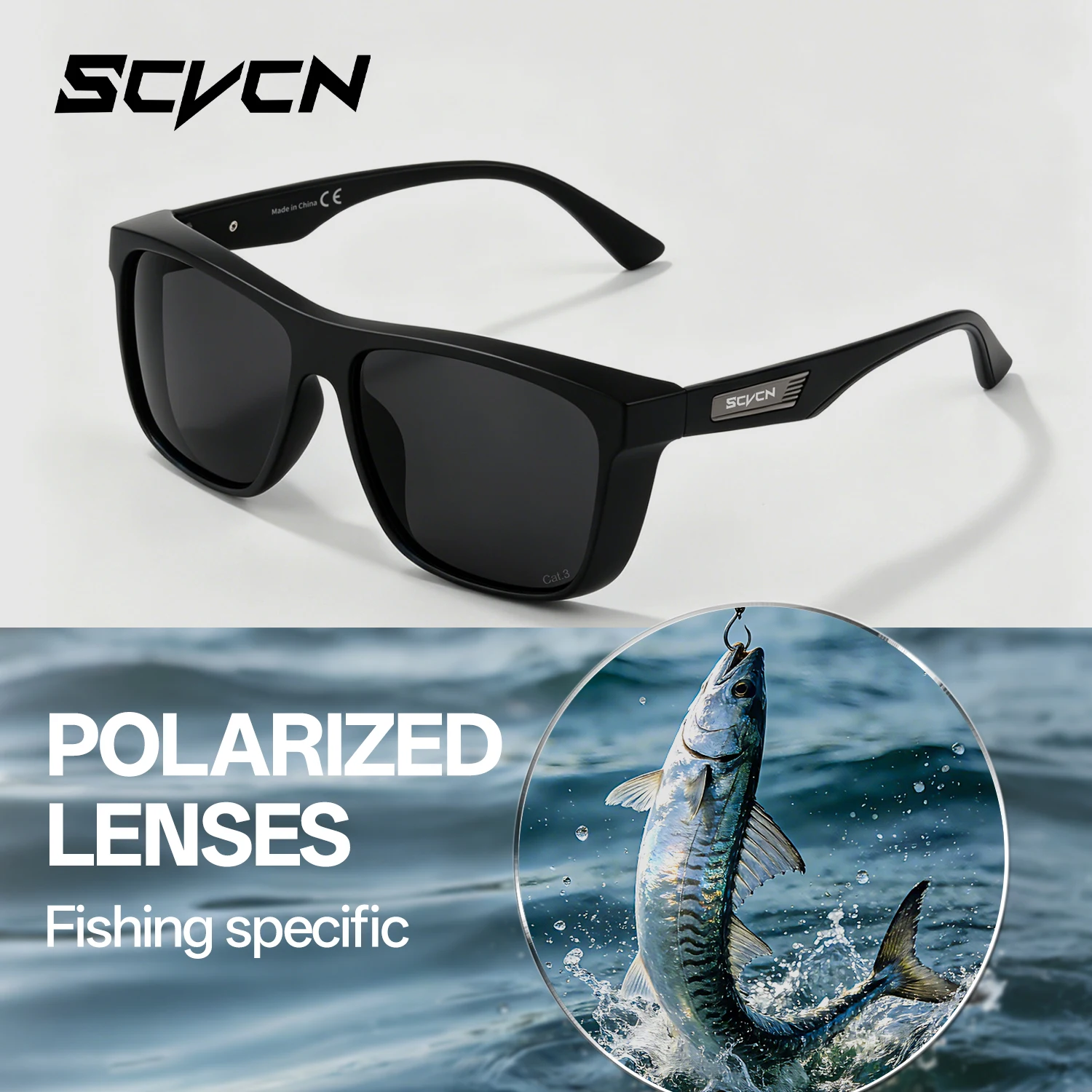SCVCN Polarisierte Angelbrillen Wassersportbrillen für Männer und Frauen UV400 Professionelle Surf-, Boot-, Angel- und Anti-Blendschutz-Brillen zum Rafting
