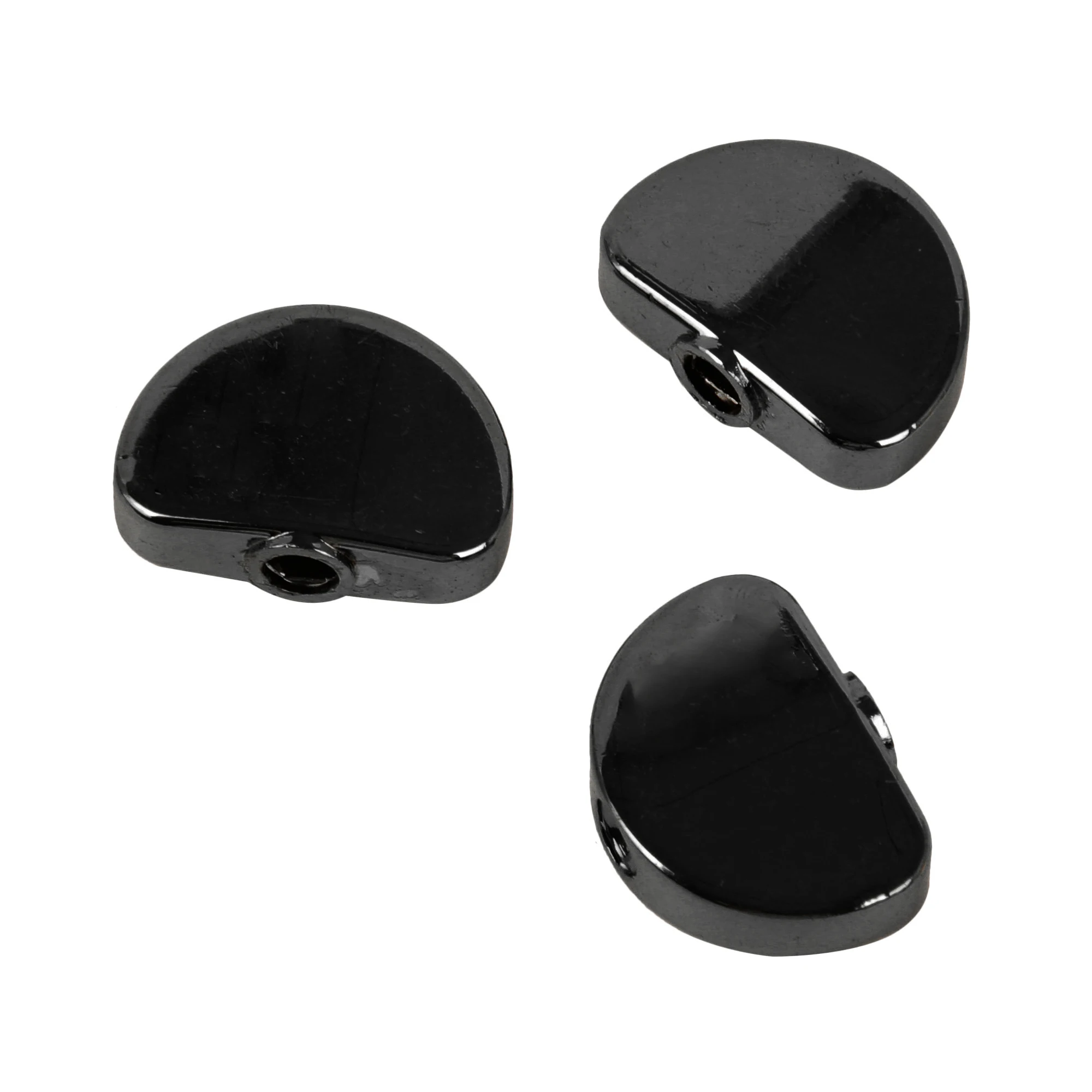 6 Pcs Oval Black Guitar Machine Heads Tuning Peg Buttons 0.16" Hole Dia image 2