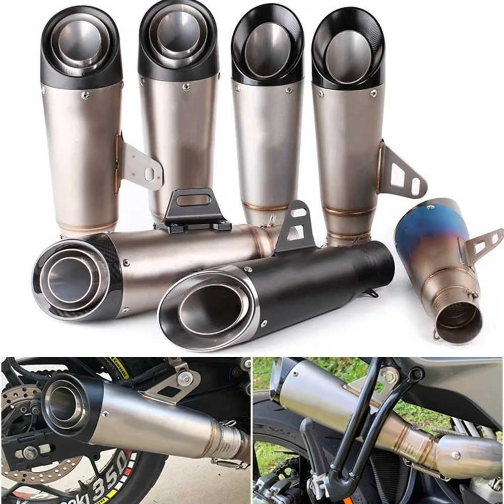 51 60mm 2 Strati 3 Strati Silenziatore Di Scarico Moto Tubo Z250 Z300 Z400 ZX10 MT0709 R25 R3 R6 Per Kawasaki Ninja Honda Yamaha