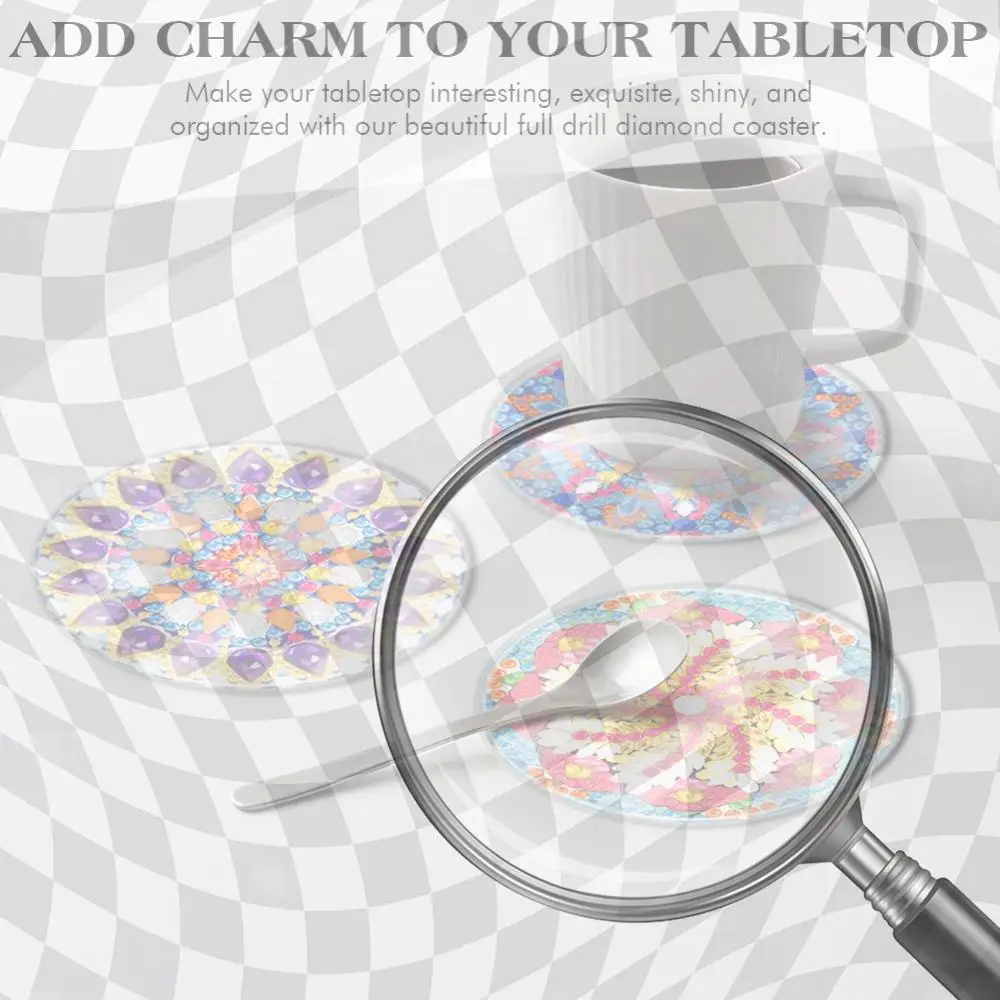 

6PCS Diamond Painting Art Coaster Kit Special Shape Diamond Painting DIY Coaster Acrylic for Adults Beginner Gift Supplies