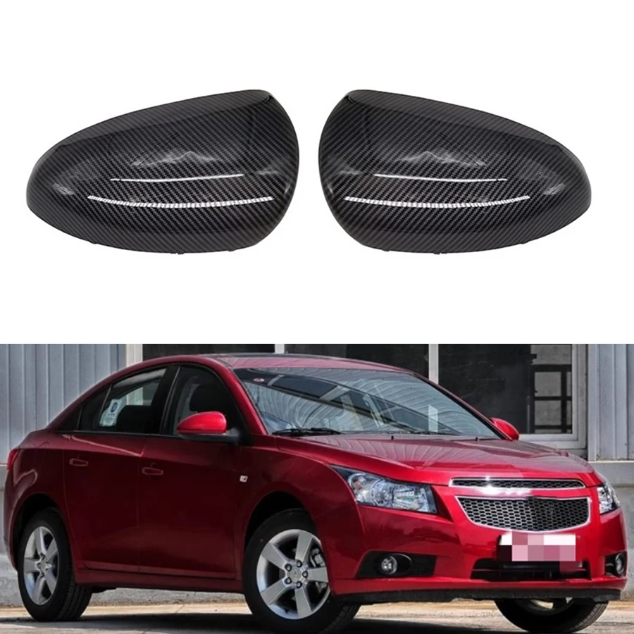 For Chevrolet Cruze 2009 2010 2011-2014 Car Exterior Rearview Mirror Cover Side Mirrors Housing Shell Carbon Fiber 1 Pair