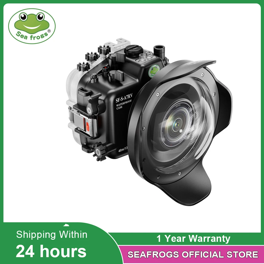 

Seafrogs IPX8 Waterproof 40M/130FT Underwater Camera Housing With 6" Glass Dome Port For Sony A7R V (Zoom Geared Included )