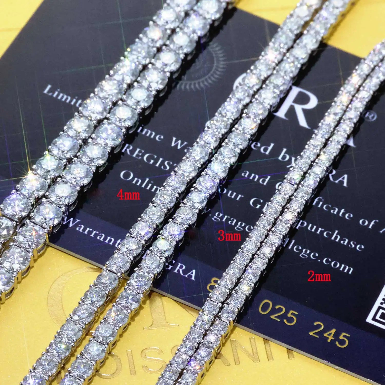 ESKEEM Moissanite Tennis Chain Necklace 925 Silver Iced Out VVS Pass Diamond Tester 2/3/4/5mm Tennis Chain Fine Jewelry