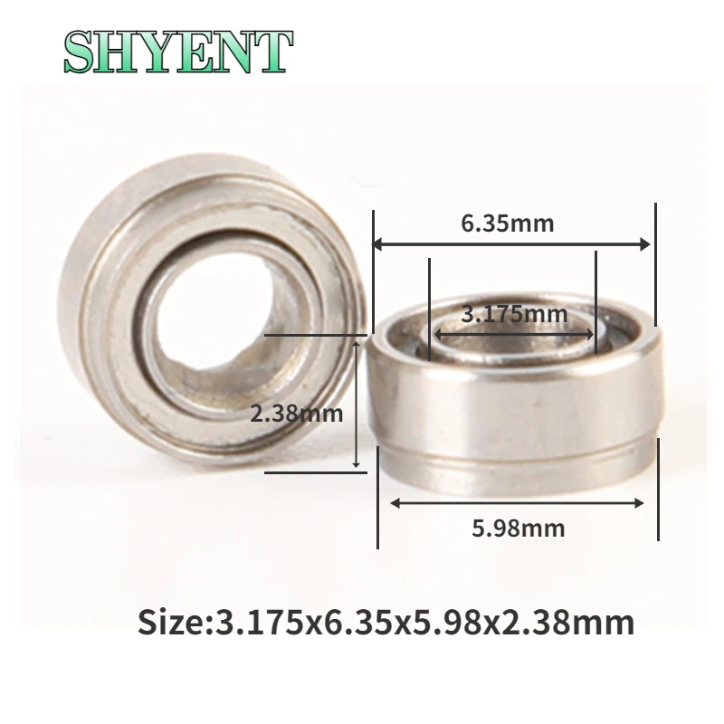 5/10pcs Dental Ceramic Bearings Fit for Dabi High Speed Air Turbine Handpiece MS350, MRS400 PUSH BUTTON 3.175x6.35x5.98x2.38mm