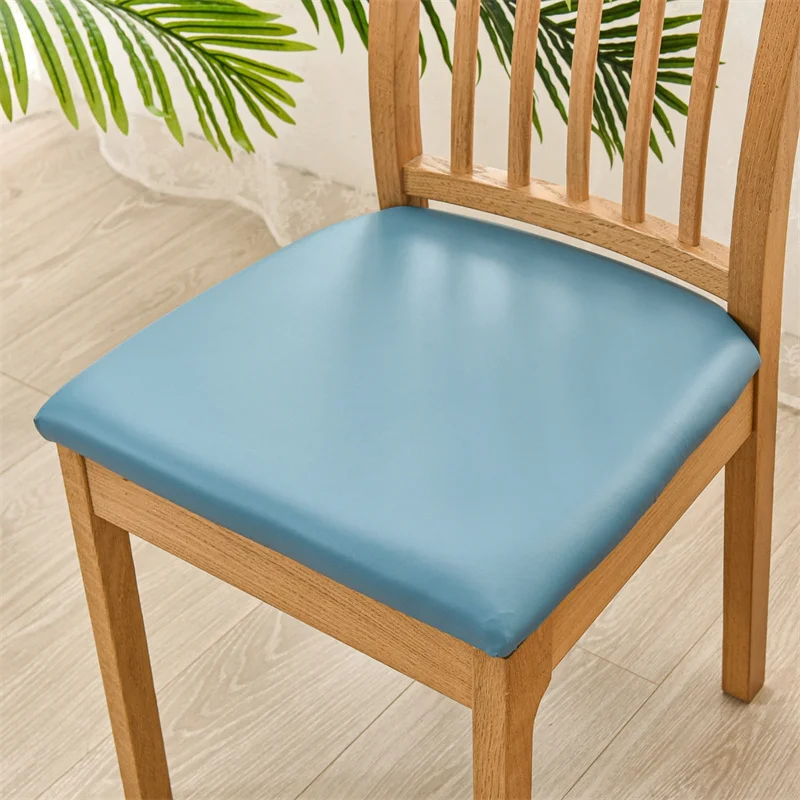 Wasserdichter Stuhlkissenbezug für Küche, Esszimmer, Ledersitzbezug, Esszimmerstuhl-Sitzkissenbezug, einfarbig – Detail 24
