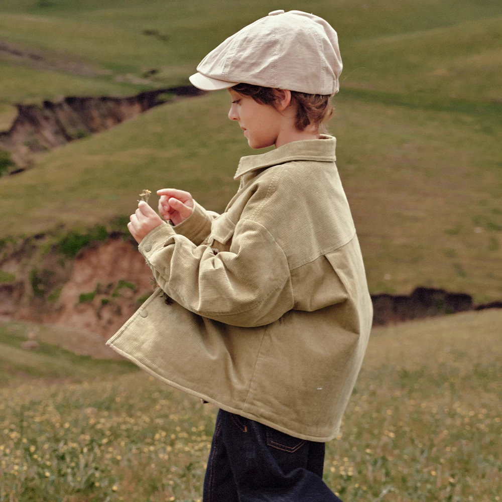 Dave Bella Boys Fleece-lined Shirt for Winter Warm Corduroy Blouse Coats Casual Outdoor Long Sleeve Tops Clothes DK4264637