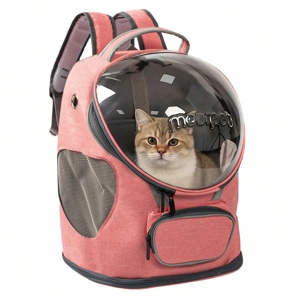 

Backpack Carrier, Foldable, Breathable Transparent, Suitable For Cats And Dogs, Portable Travel Bag With Zipper, Essential Pet
