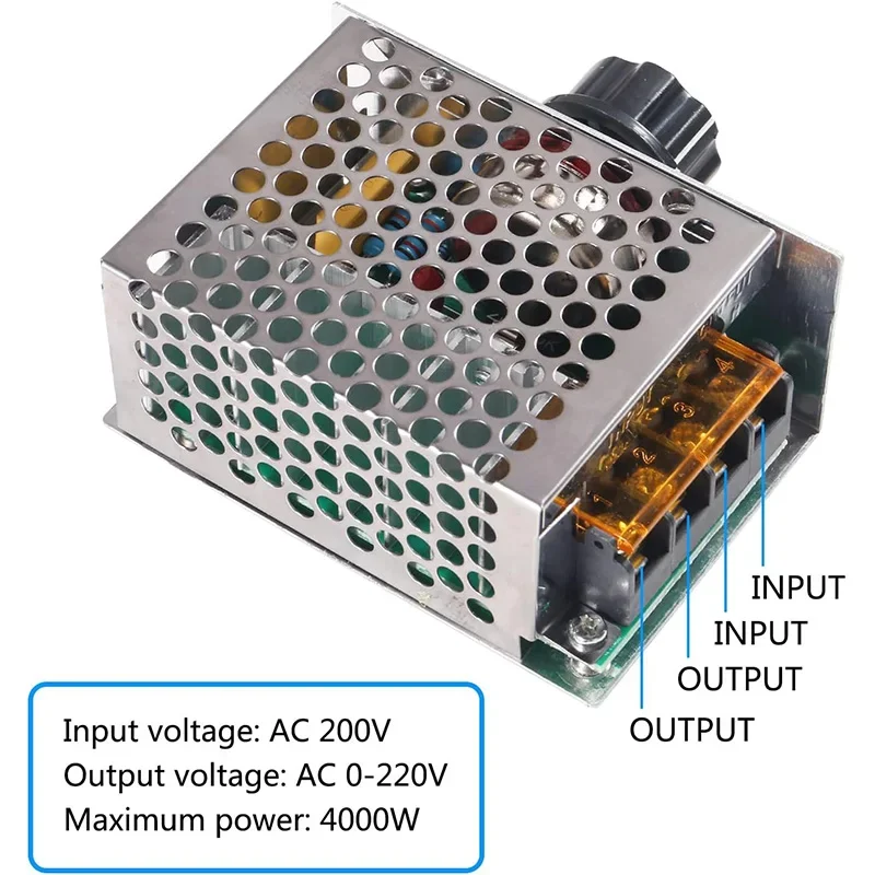 4000W 220V AC SCR regulator napięcia ściemniacz regulator prędkości silnika elektrycznego elektroniczny regulator napięcia ściemniacz regulator termostatu — zdjęcie produktu 3