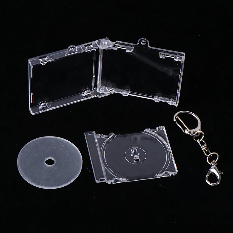 10Pcs Blank Album Mini CD Case Keychain CD Player Keyring Peripheral Commemorative Album Key Holder For DIY Backpack Pendant