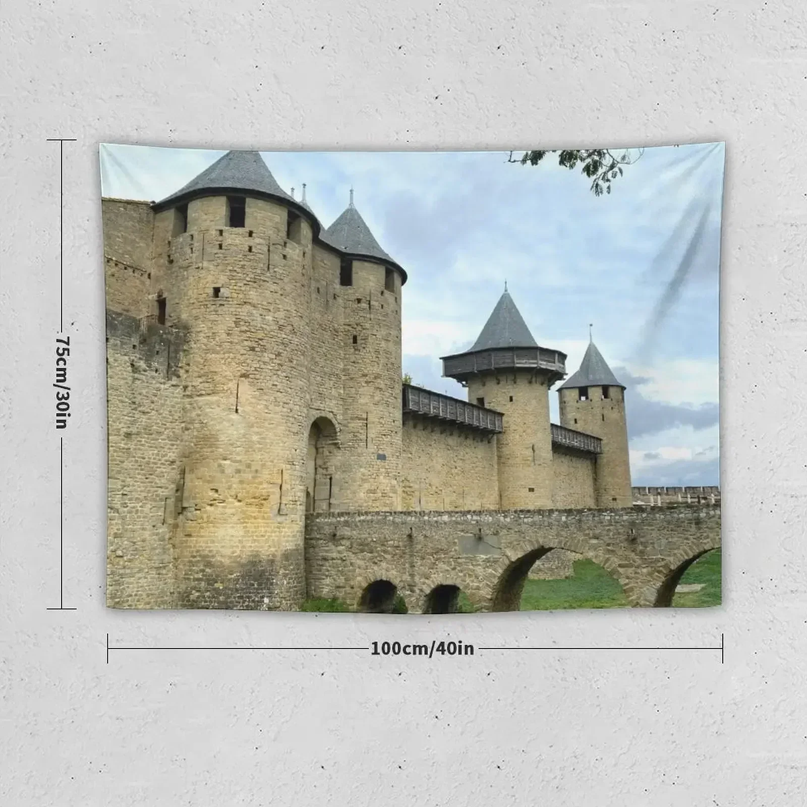 Tours and entry into the City of Carcassonne Tapestry For Bedroom Decorative Paintings Tapestry