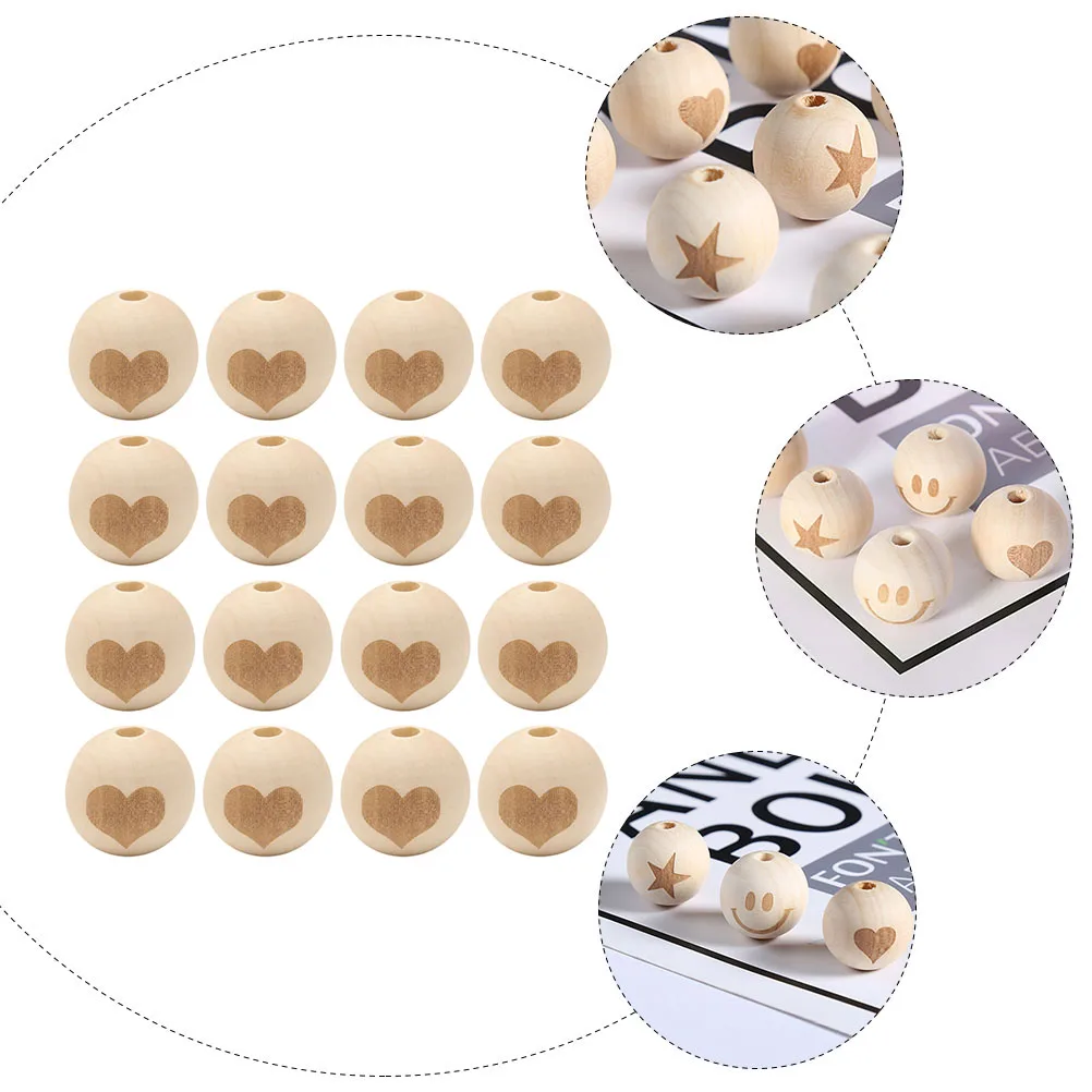 

50 Pcs Beads Round Balls Natural Color Unfinished for Jewelry Craft DIY Bead Bead Diy Accessory Accessories Stringing