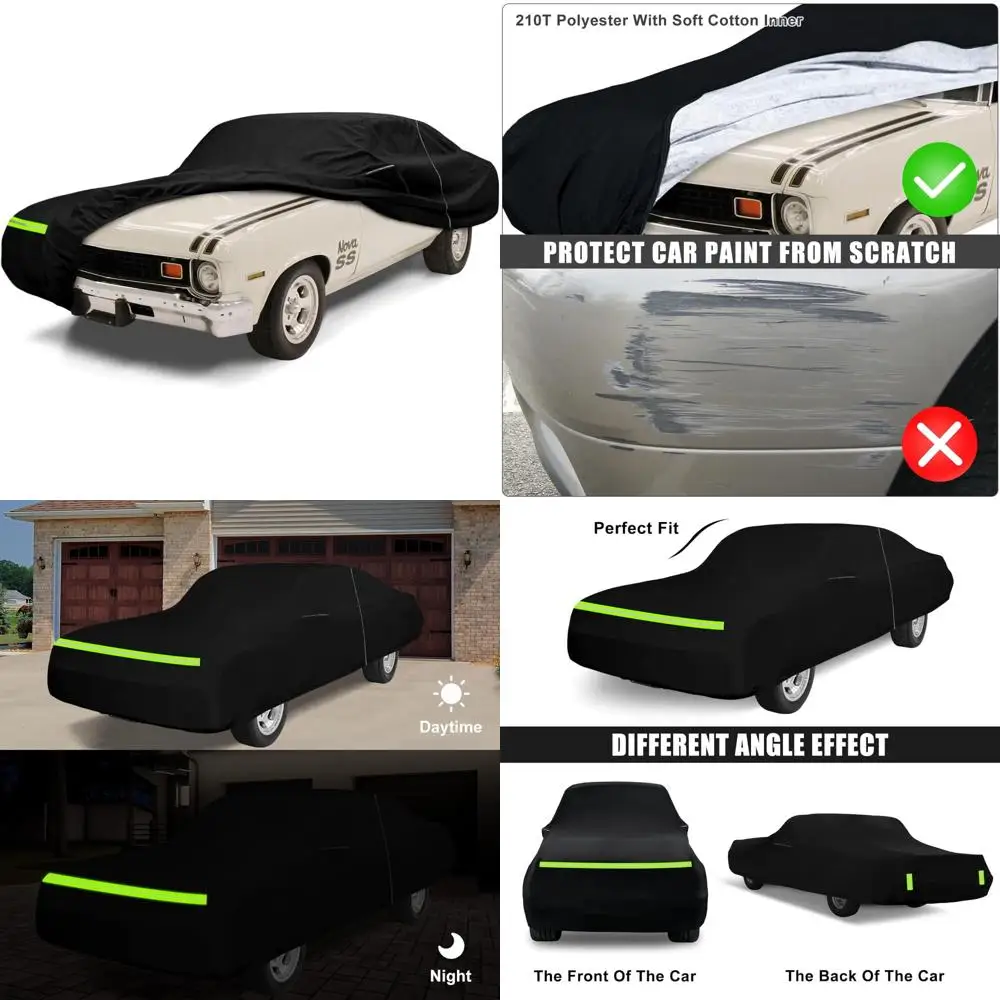 

Всепогодный классический автомобильный чехол для седана/купе 210T 1962-1974, совместимый с Chevrolet II Nova/Nova SS 350/350 SC, долговечный