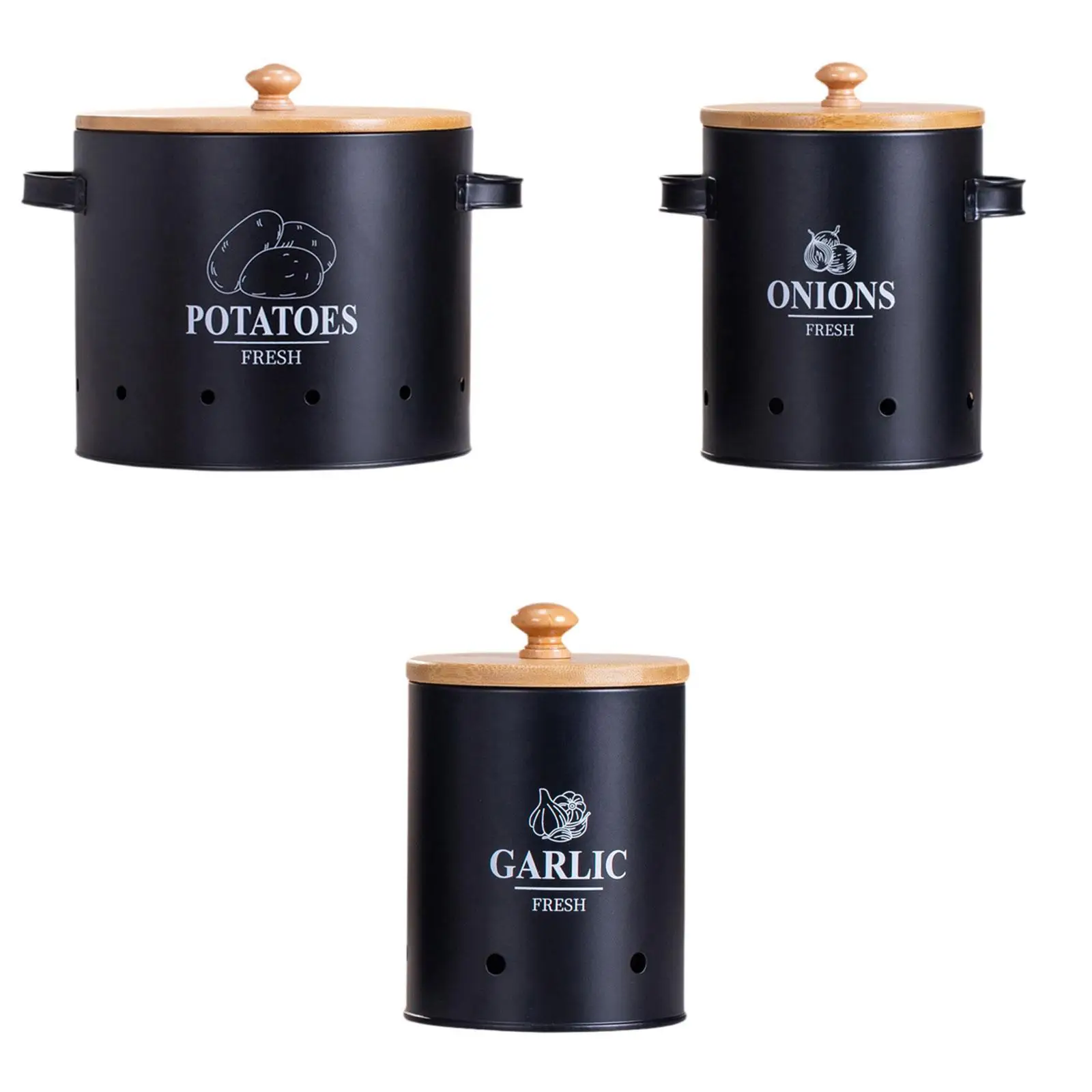 

Кухонная банка для хранения овощей, винтажные отверстия с бамбуковой крышкой, кухонная канистра, хранитель свежих овощей для стойки, кухни