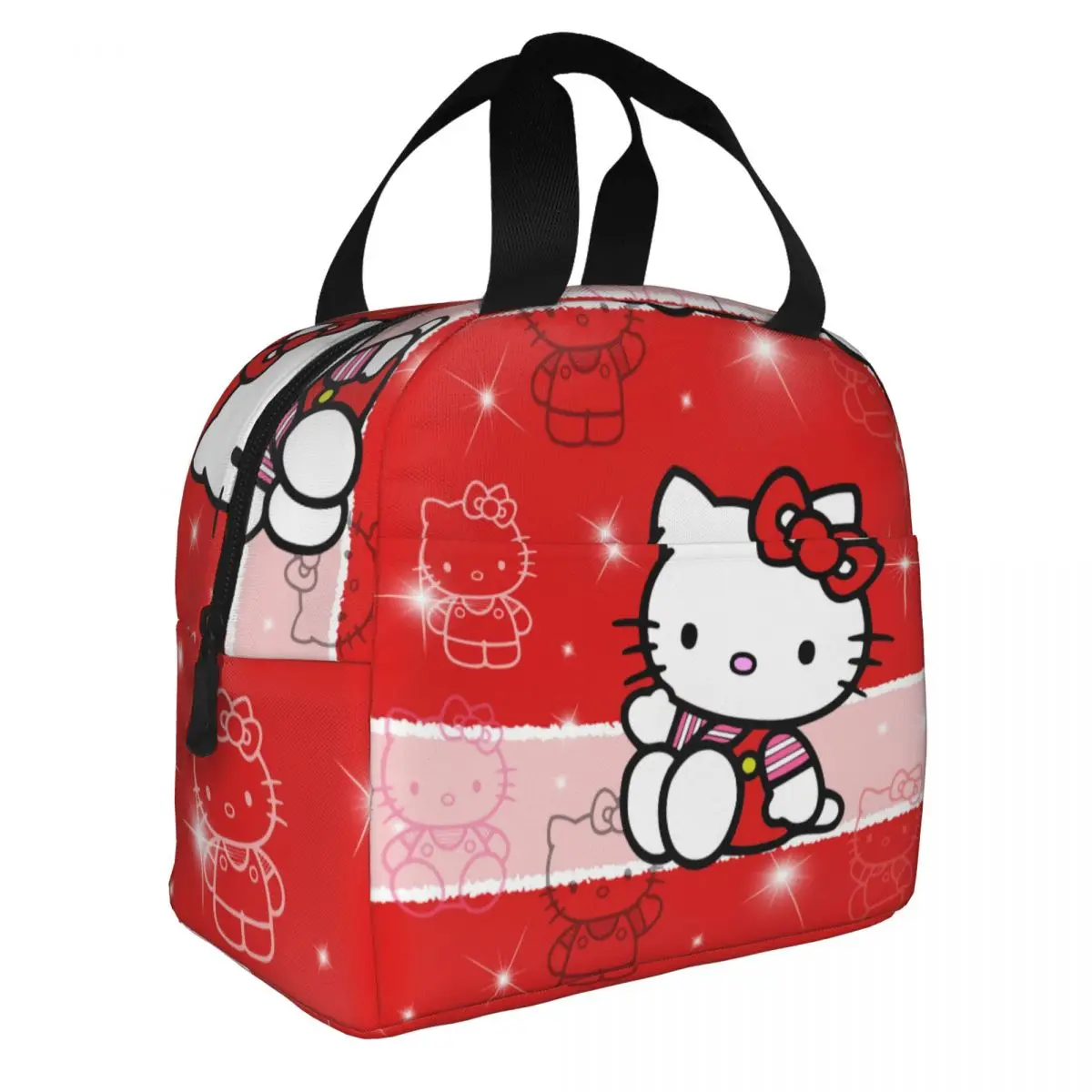 Kawaii Sanrio HelloKitty Cartoon Insulated Lunch Bag Thermal Bag Lunch Container High Capacity Tote Lunch Box Women Work Travel