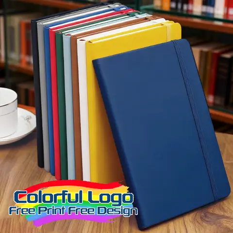 1Pcs Customized A5/A6 PU Leather Notebooks DIY Your LOGO Journal Diary Notepad Office Gift Stationery Colorful Printing Notebook
