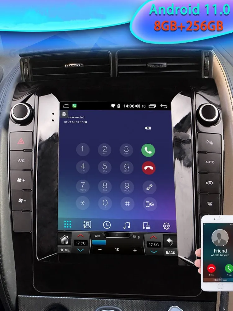 Android 15 IPS Touch Screen Car Radio For Jaguar F-Type 2013 2014 2015 2016 2017 2018 2019 2020 2021 Carplay 5G Stereo Head Unit
