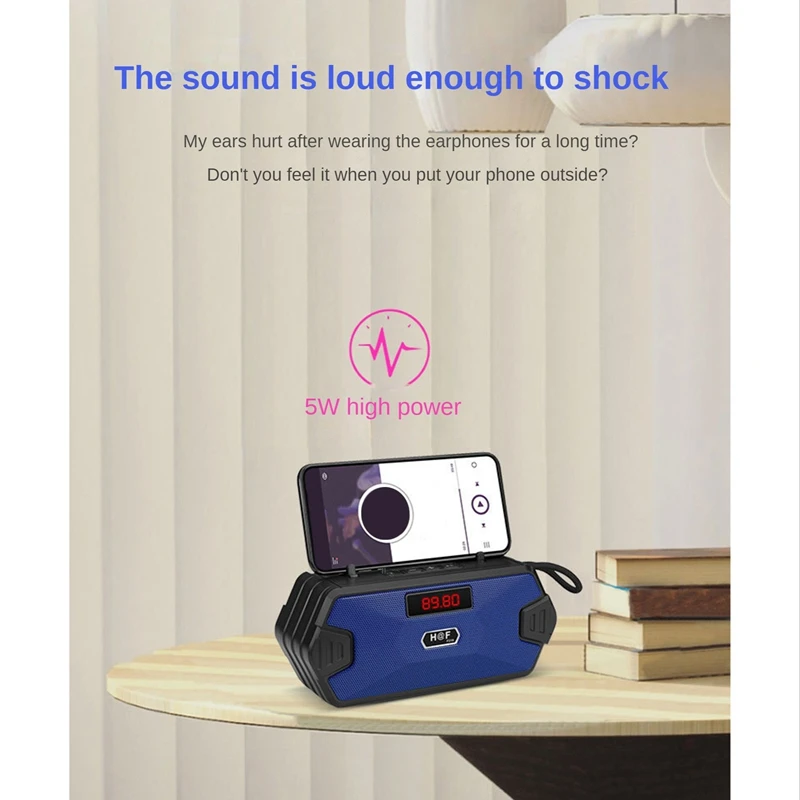 Alto-falante sem fio portátil bluetooth mini subwoofer suporte cartão tf usb alto-falante receptor fm/rádio com fm