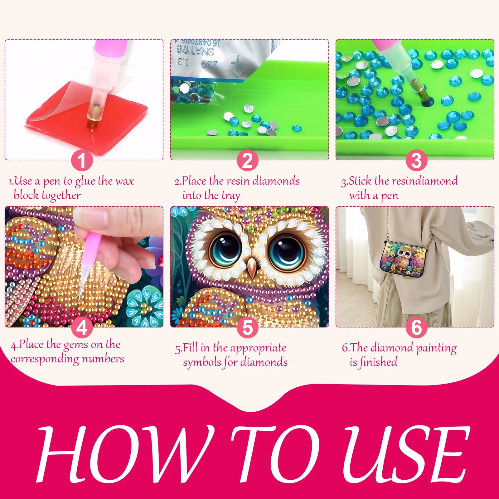 Special Shape Highland Yak Diamond Painting Purses Diamond Painting Clutch Bag Rhinestone Stitch Shoulder Bag for Christmas Gift