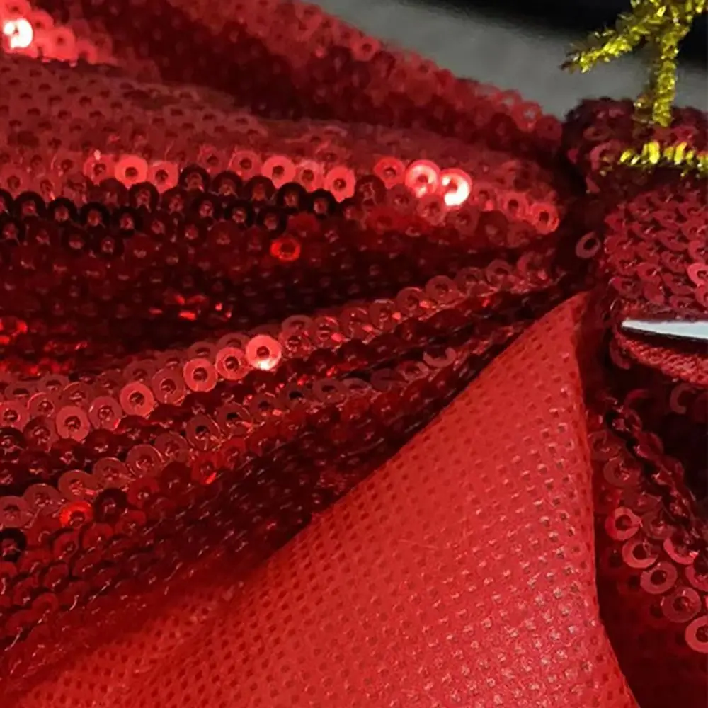 

Cute Cloth Sequin Fabric Bow No-fading Gold/Pink/Red Hanging Xmas Ornament Christmas Tree Accessories Home Decor