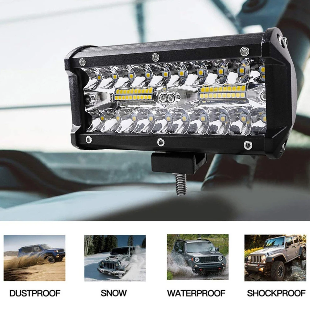 Car LED Light Bar Offroad 4x4 Spotlights Fog Lamp 12V 24V Diode Headlight Truck Farm Tractor Boat SUV ATV Light Bar/work Light