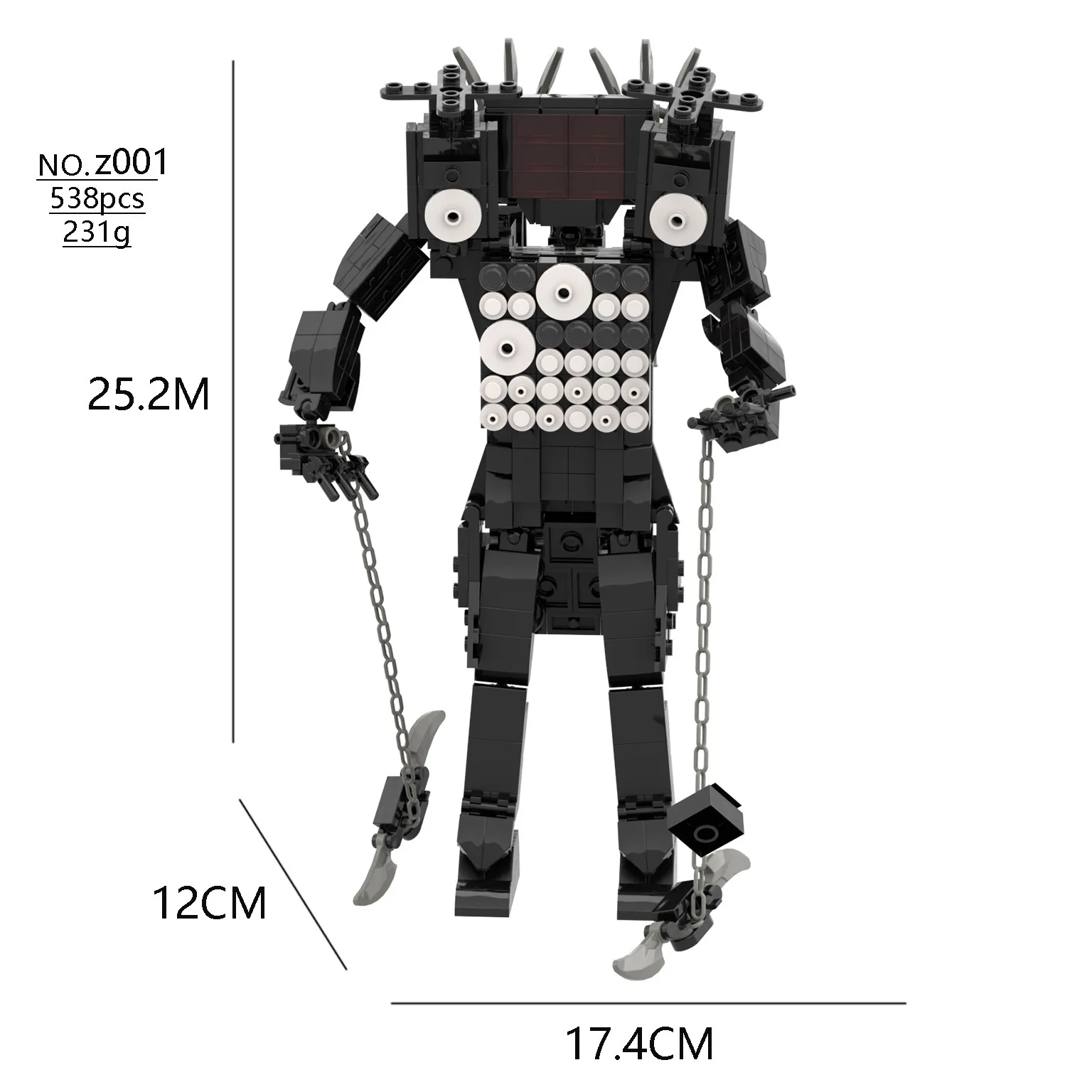Skibidi Toilet MOC مكعبات بناء تجريدية لمراقبة نموذج رجل تلفزيوني غريب متوافق مع ألعاب الطوب LEGO
