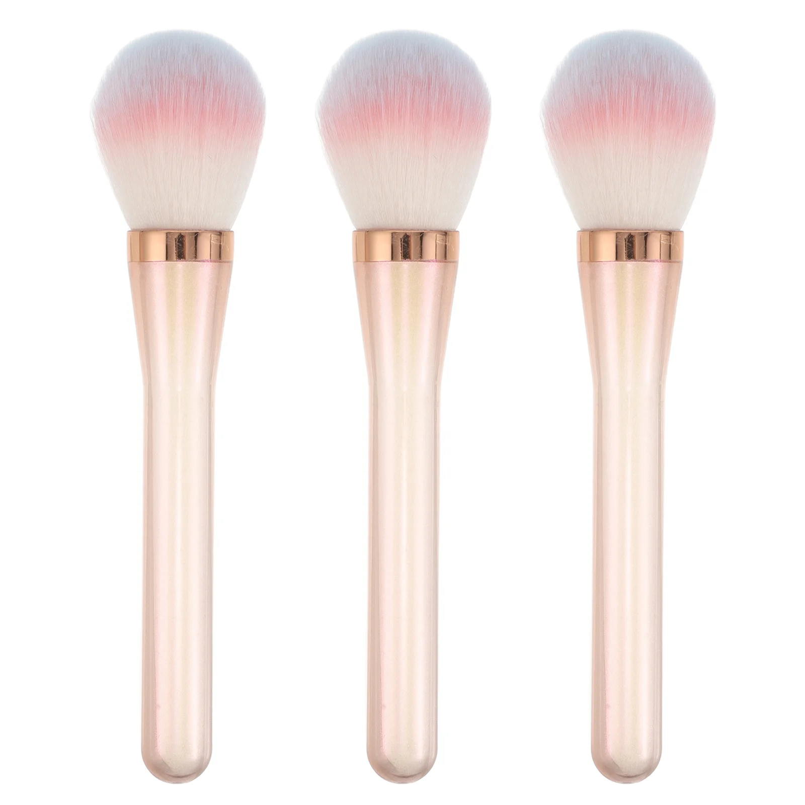 3-delige make-upborstel met kleurverloop, draagbaar reisformaat voor losse poeder, blozen, contouren en benadrukken van gezichtspoederborstel