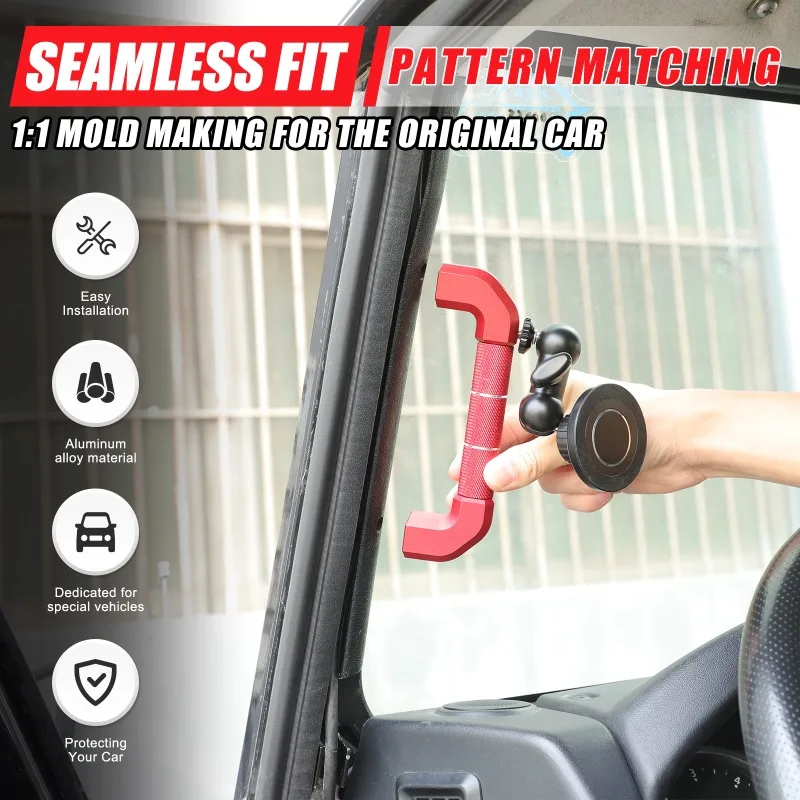 

For 2004-2018 Land Rover Defender 90 110 130 A-pillar Grab Handle with Phone Holder Aluminum Alloy Car Interior Accessories