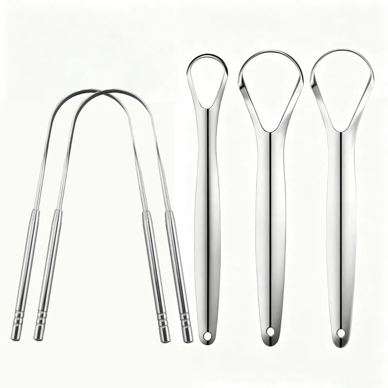 5Pcs Stainless Steel Tongue Scraper for Adults,Reusable Tongue Cleaner,Effectively Remove Tongue Coating,Portable Oral Hygiene