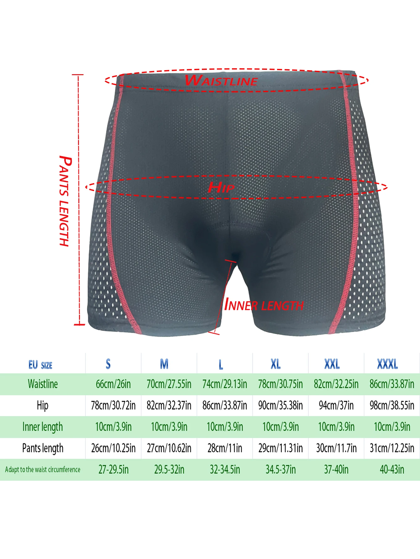 3-teiliges Herren-Radunterwäsche-Set mit 5D-Gel-Polsterung, Mountainbike-Boxershorts, Radhose, Rennrad-Unterwäsche, Radzubehör – Detail 1