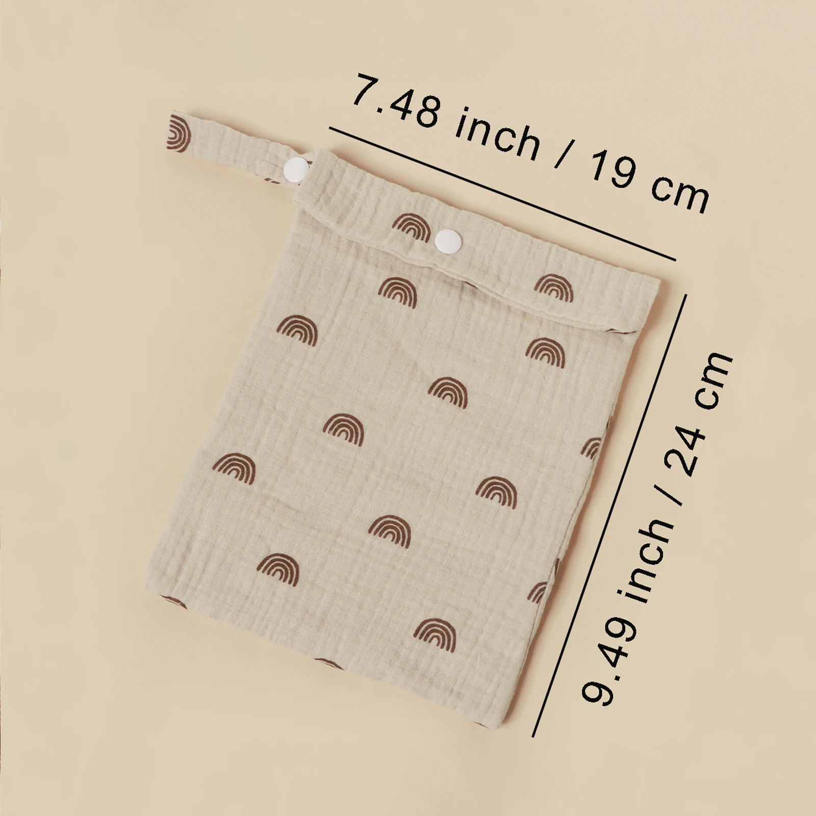 100%Cotton Multi Functional Foldable Single Pocket Baby Outdoor Diaper Storage Bag Baby Bottle Stroller Hanging Bag image 6