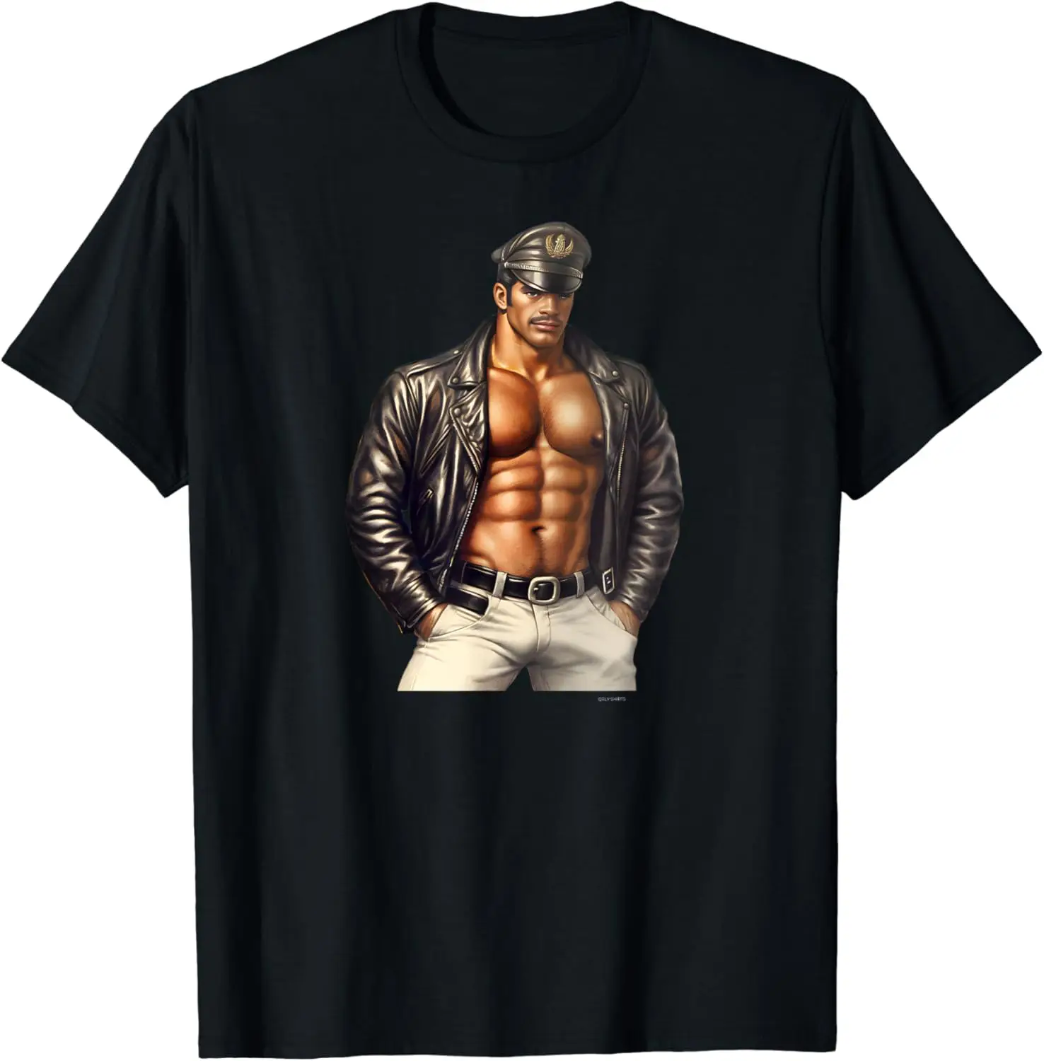 Dom Gay Leather Biker Gay Pride Daddy Bear Mustache T-Shirt,Leisure and comfortable