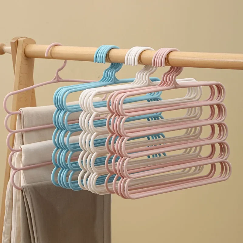 FJHANGERS-Cintres à 5 Couches pour Vêtements, Organisateurs de Rangement pour Placard, viser, Serviettes, Écharpes