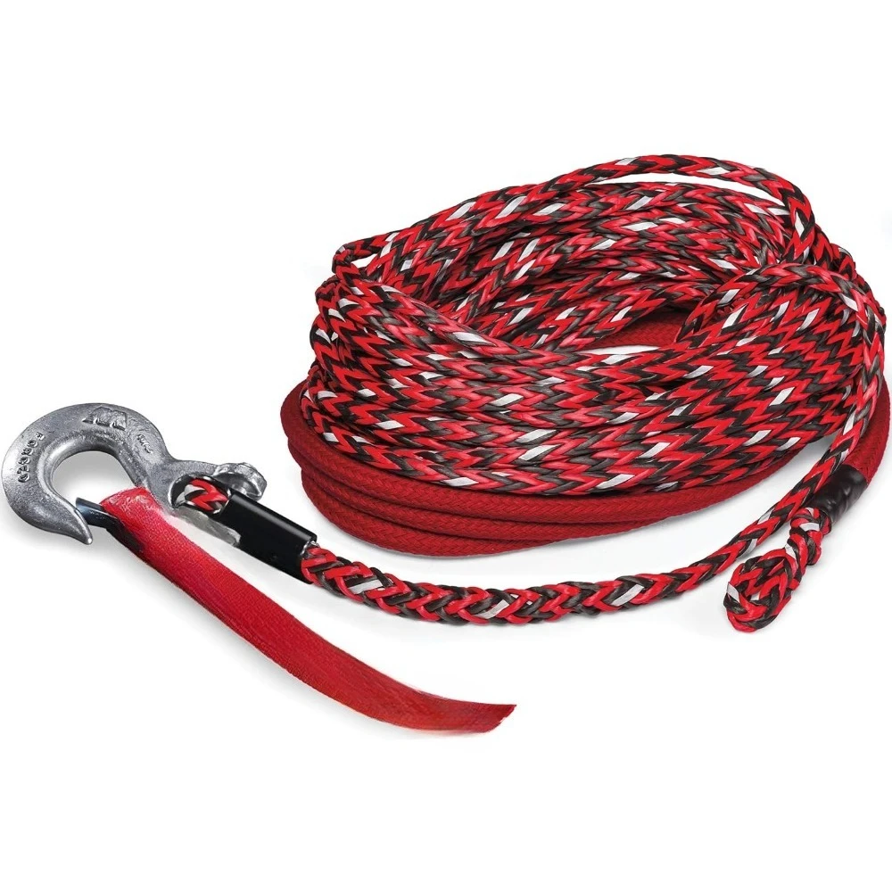 

Spydura Nightline Reflective Synthetic Winch Cable Rope with Swivel Hook End: 3/8" Diameter x 80' Length, 6 Ton (12,000 lb)