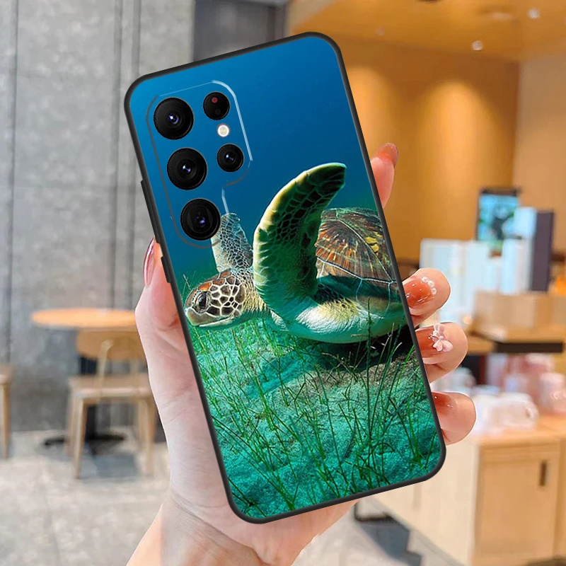 Nette Cartoon Turtles Fall Für Samsung Galaxy S23 S22 Ultra S20 S21 FE S9 S10 Hinweis 10 Plus Hinweis 20 ultra Abdeckung