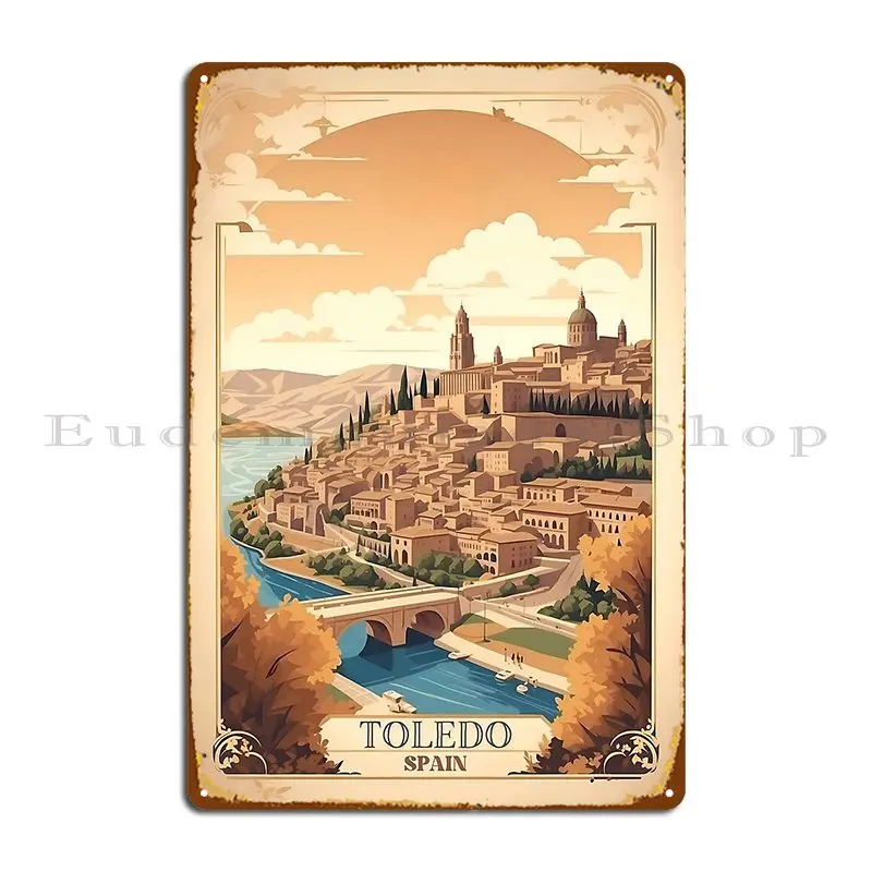 Journey Into Toledo S Past Vintage Retro Travel Illustration Metal Plaque Poster Designer Custom Cinema Tin Sign Poster