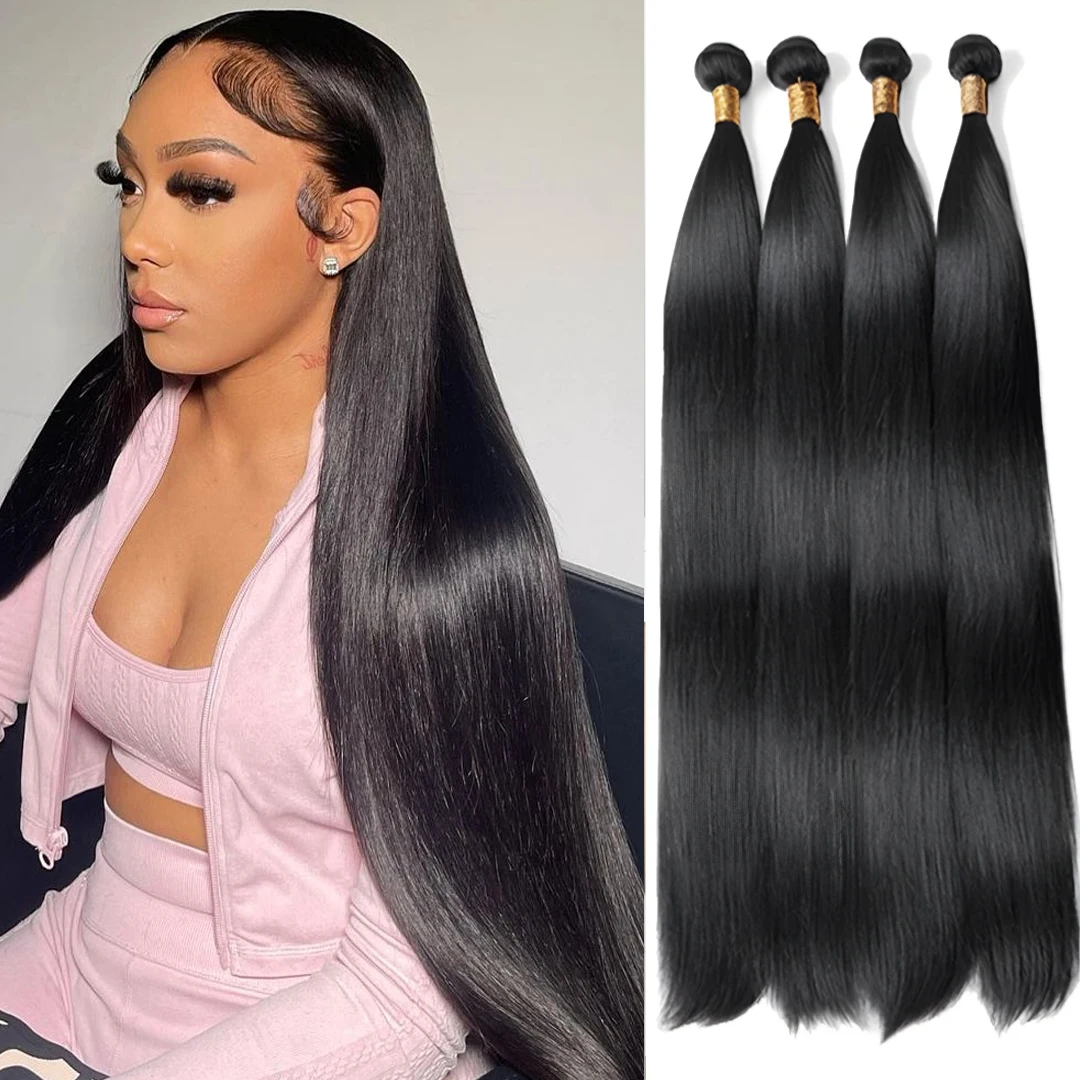 12A حزم الشعر البشري مستقيم 4/5/6 حزم شعر بشري لعذراء 8-34 بوصة 100% غير المجهزة البرازيلي الجسم موجة حزم لحمة مزدوجة