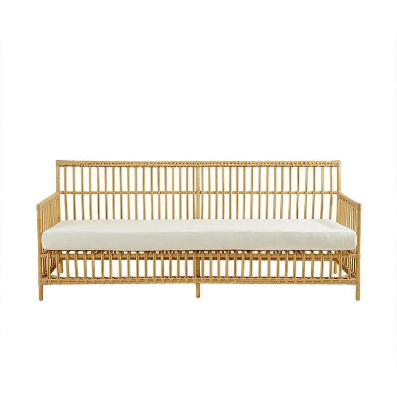 Outdoor rattan sofa, courtyard outdoor balcony leisure small sofa coffee table combination