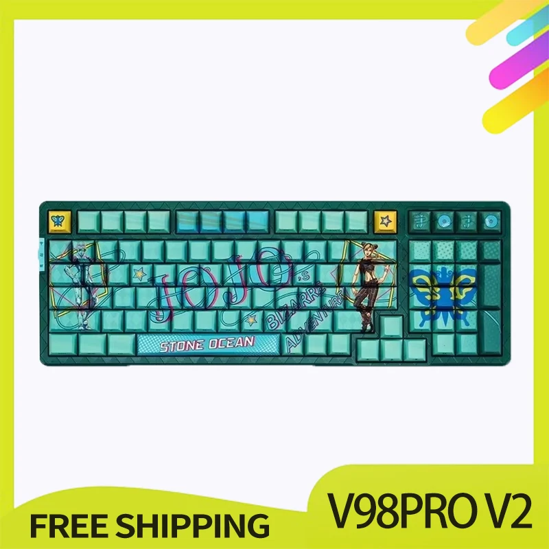 Vgn V98pro V2 Keyboard Three-Mode Customization Gasket 8000mah Low Latency Wireless Gaming Mechanical Keyboard For Pc Gamer Gift