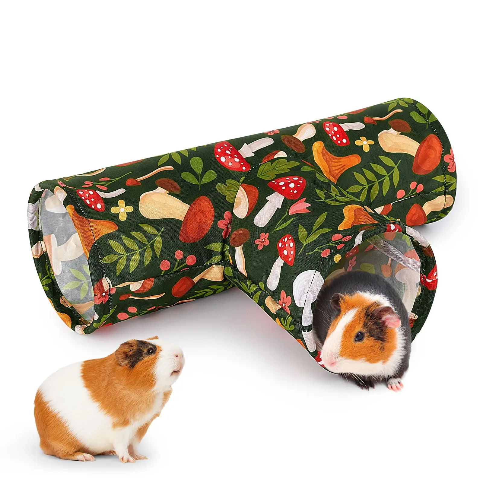 Guinea Pig Tunnel 3 Way Washable Hideout Foldable Tunnel Toys for Bunny Hamster Chinchilla Ferret Rabbit Guinea Pigs Accessories