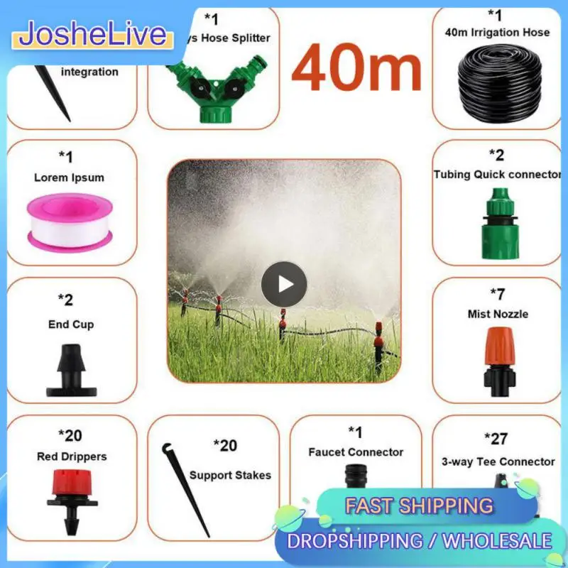 

Garden 4/7mm Hose Automatic Drip Watering Irrigation Kit System 1/4'' Brass Mist Nozzles for Lawn Potted Plant Greenhouse