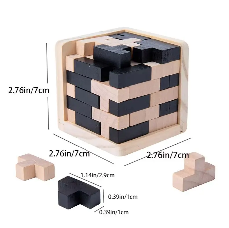 Rompecabezas de bloques 3D, educación creativa, juguetes de madera, rompecabezas cerebral, juego de iluminación, juego de regalo para niños de 54 piezas