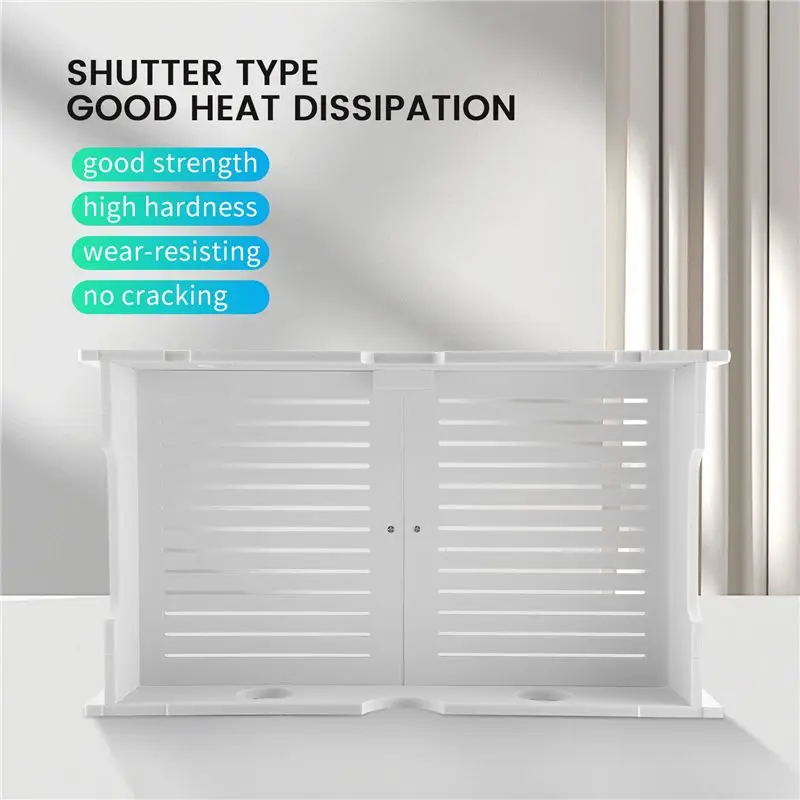 ABJI-Wireless Wifi Router Storage Boxes Wooden Box Cable Power Plus Wire Bracket Wall Hanging Plug Board Shelf