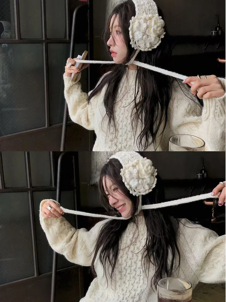 arnapan-sweet-hook-flower-ear-covers-heavy-work-thi-needle-handmade-3d-flower-bow-warm-ear-bags-winter-faion-accories