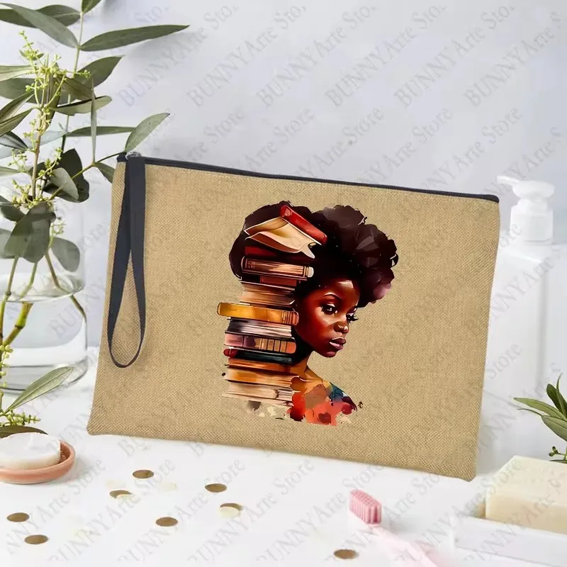 Cool Black Girl Makeup Pouch 2023 Fashion Black Queen Cosmetic Cases Organizer per borse valigie da viaggio astuccio donna ragazza