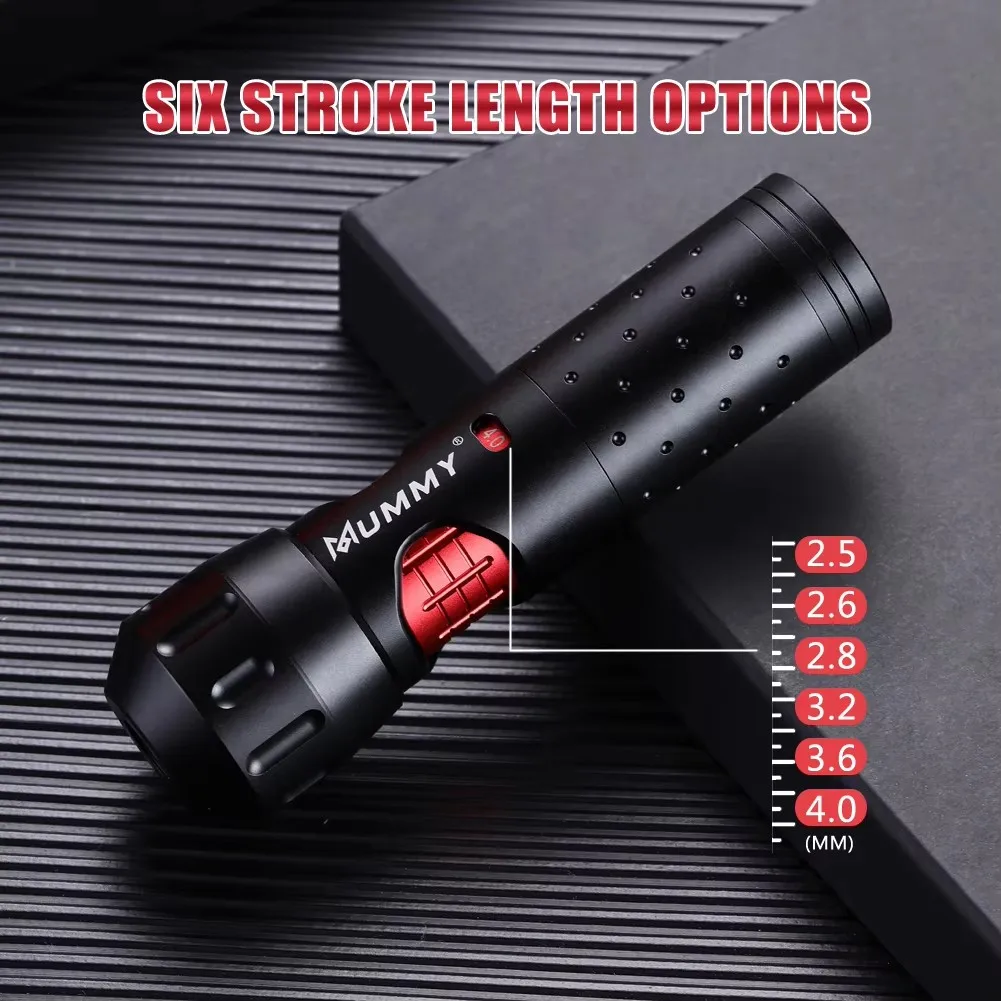 

Беспроводная тату-машинка Mummy Pharaoh с регулируемой длиной хода 2,5-4,0 мм, швейцарский мотор по индивидуальному заказу, малошумная ручка для татуировки